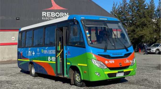 PRIMER BUS 100% ELÉCTRICO DESARROLLADO EN CHILE GRACIAS A REBORN ELECTRIC MOTOR, CARROZADO POR MARCOPOLO Y VENDIDO POR EPYSA BUSES