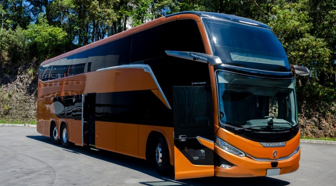 MARCOPOLO G8 DOBLE PISO, PRIMER BUS LATINO QUE COMPETIRÁ EN LOS PREMIOS BUSWORLD EN BÉLGICA